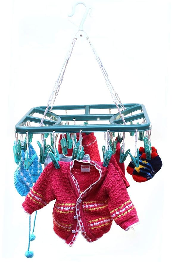 Heart Home Cloth Drying Hanger Rack (32 Clips)