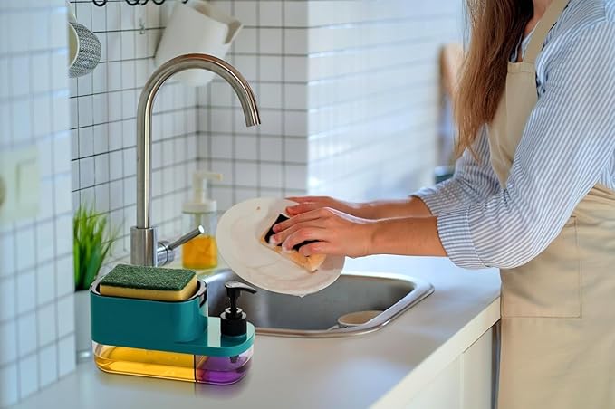 3-in-1 Soap Pump Dispenser with Sponge Holder
