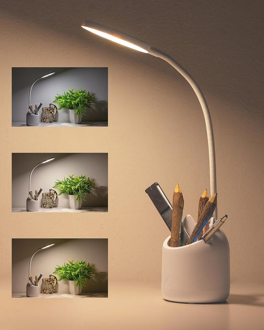 3 Colour Mode LED Study/Table/Desk Lamp with Pen Holder